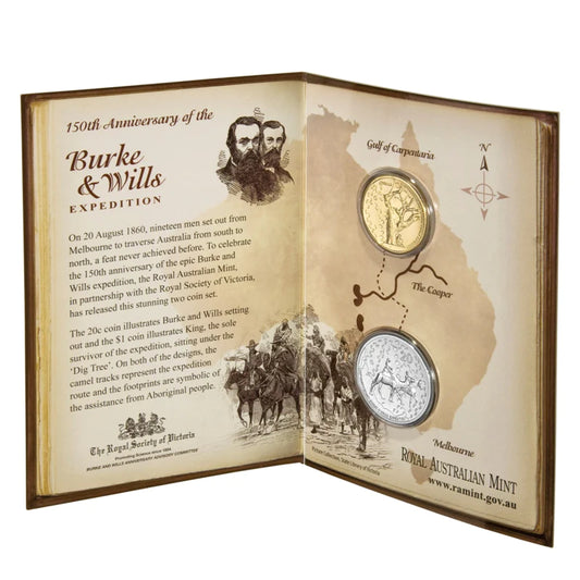 2010 2 Coin Mint Set: "Burke & Wills Expedition."