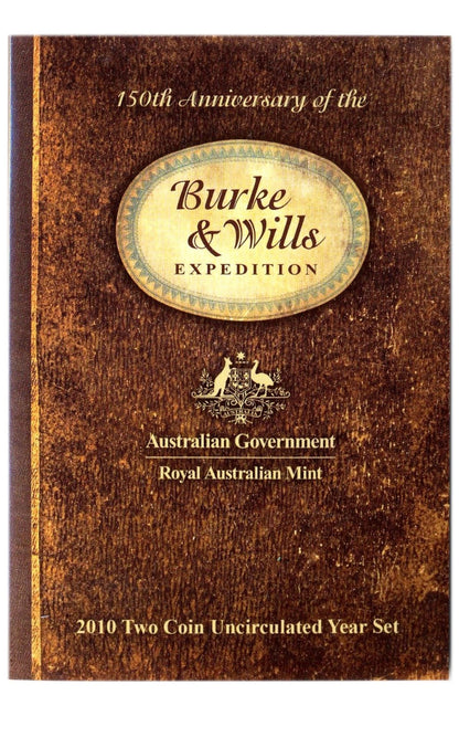 2010 2 Coin Mint Set: "Burke & Wills Expedition."